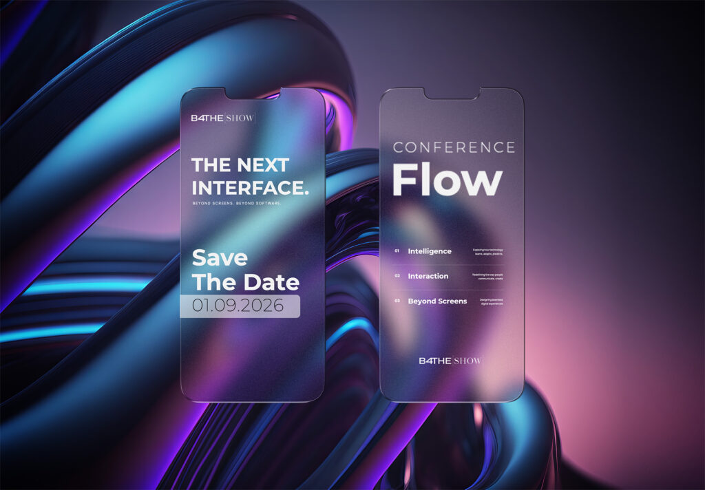 Cyfrowe zaproszenia na event Save The Date oraz mobilna agenda z motywem Key Visual – B4theshow
